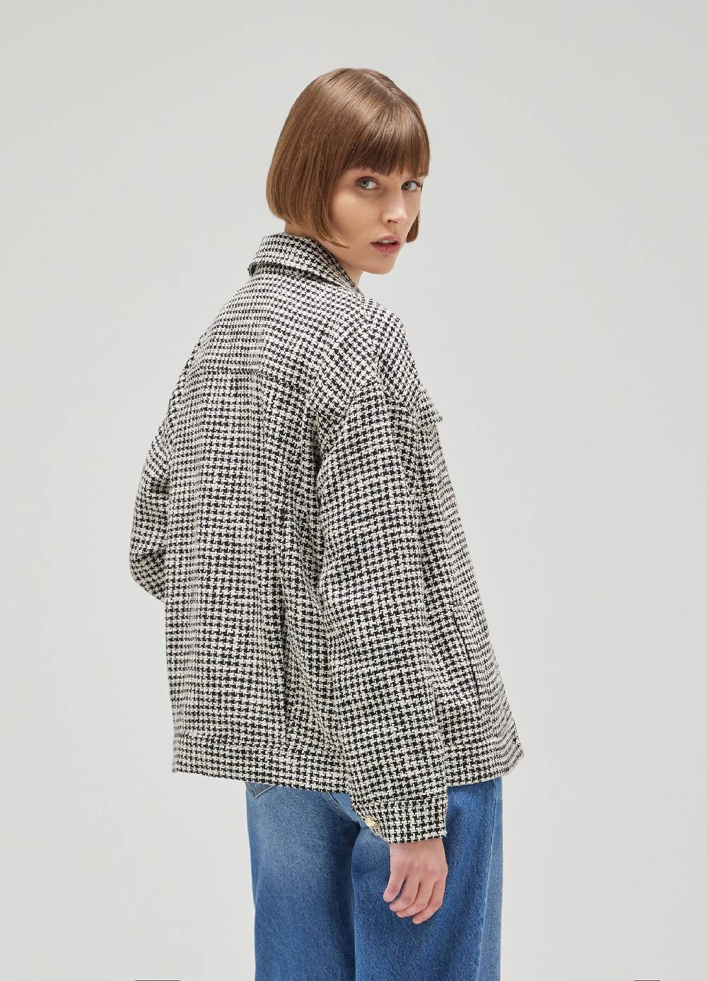LES COPAINSChore jacket motivo pied de poule Economico