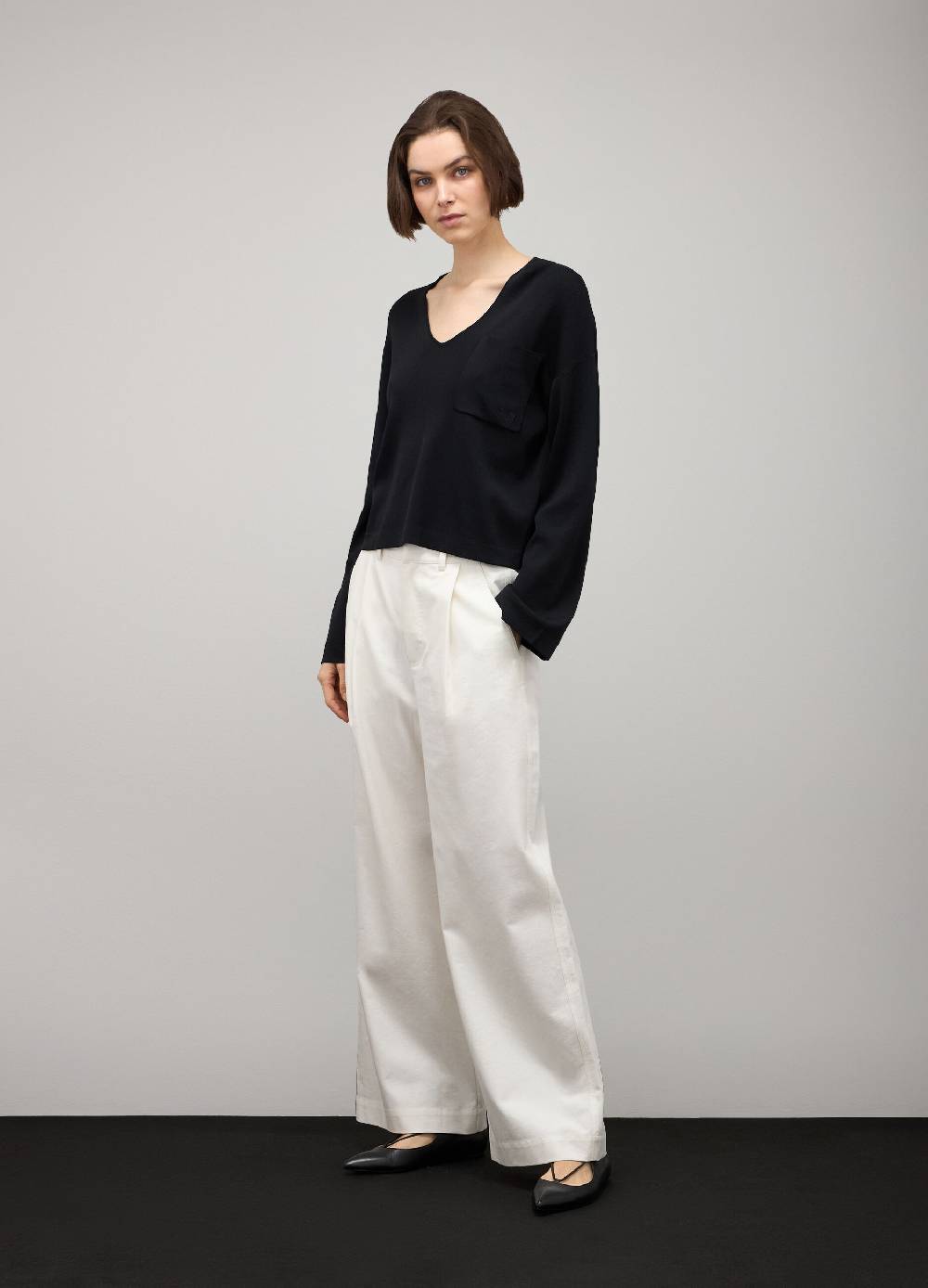 LES COPAINSMaglia tricot con scollo a V in misto viscosa Hotsell