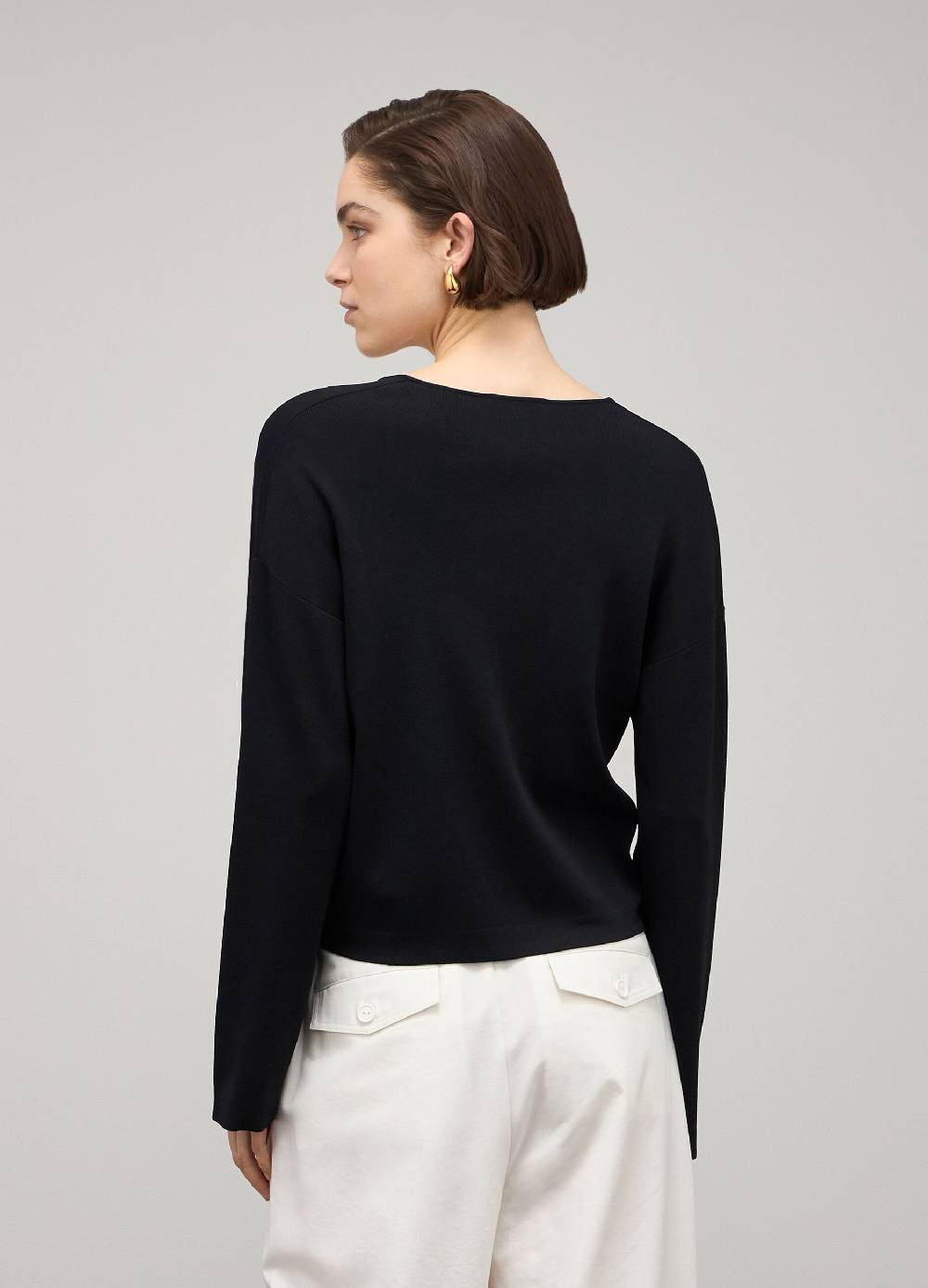 LES COPAINSMaglia tricot con scollo a V in misto viscosa Hotsell