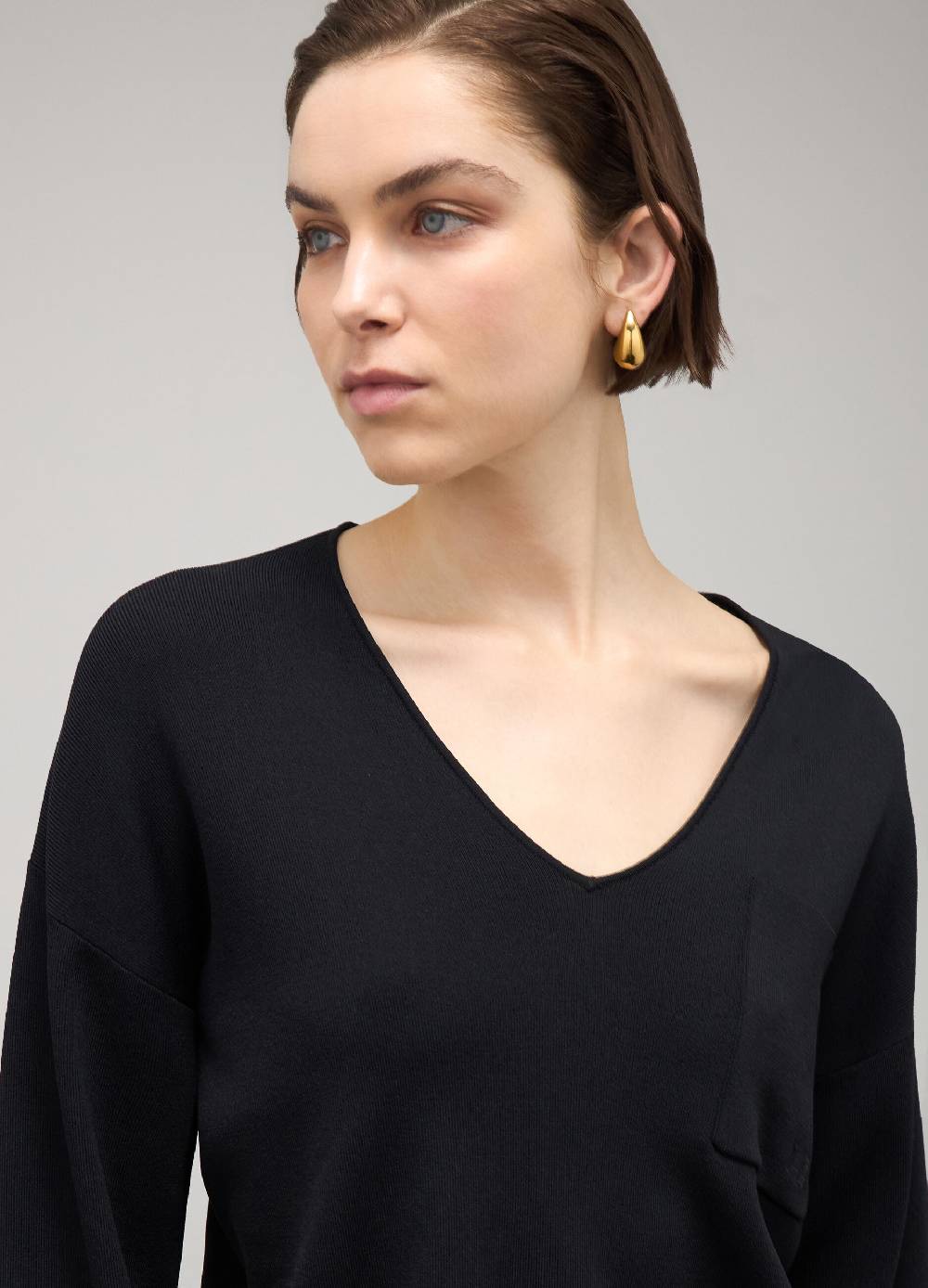 LES COPAINSMaglia tricot con scollo a V in misto viscosa Hotsell