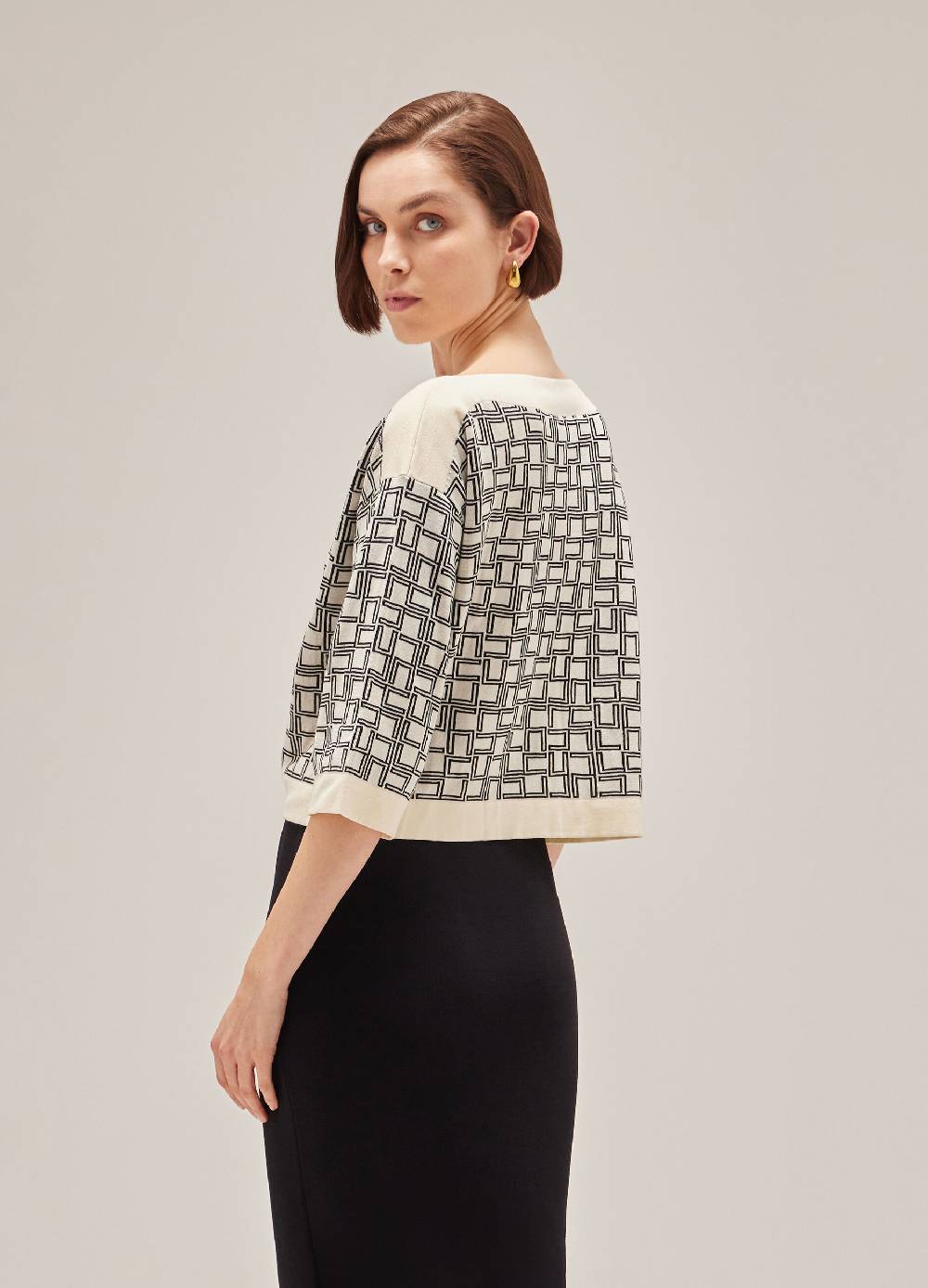 LES COPAINSMaglia tricot a maniche corte in puro cotone Italia