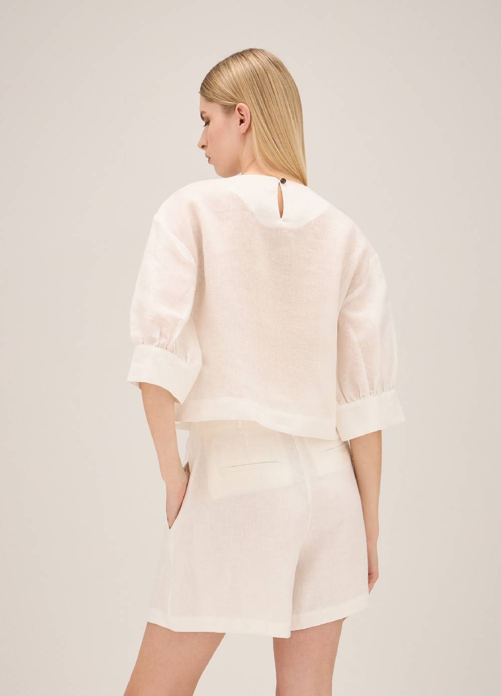 LES COPAINSBlusa a palloncino in lino Prezzo Ridotto