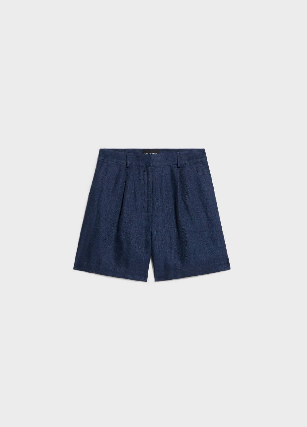 LES COPAINSPantaloni short in lino effetto denim Offerta