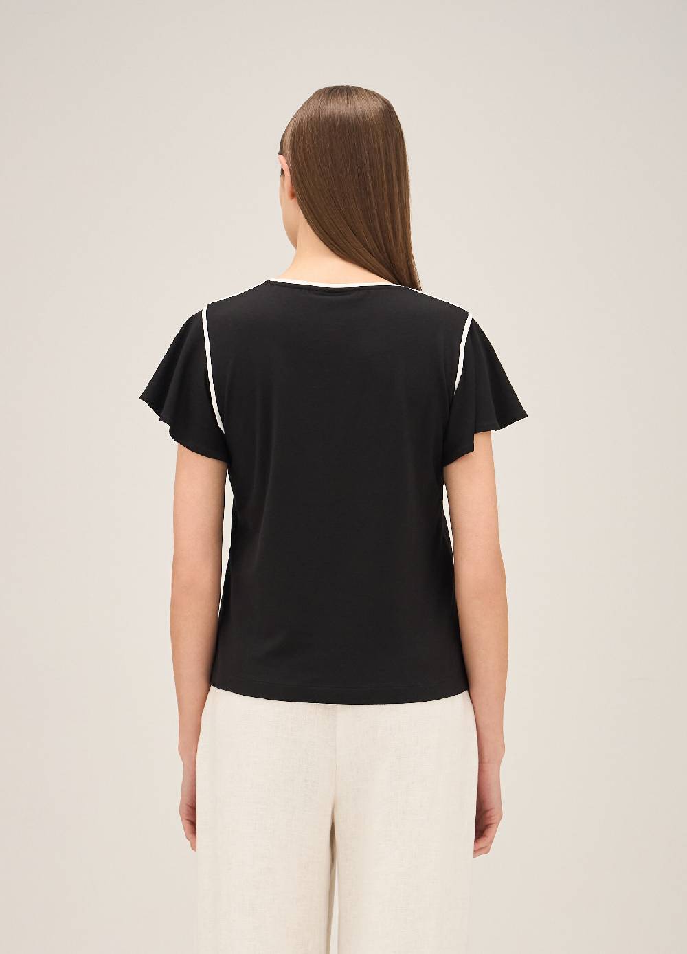 LES COPAINST-shirt con profili a contrasto Vendite Flash