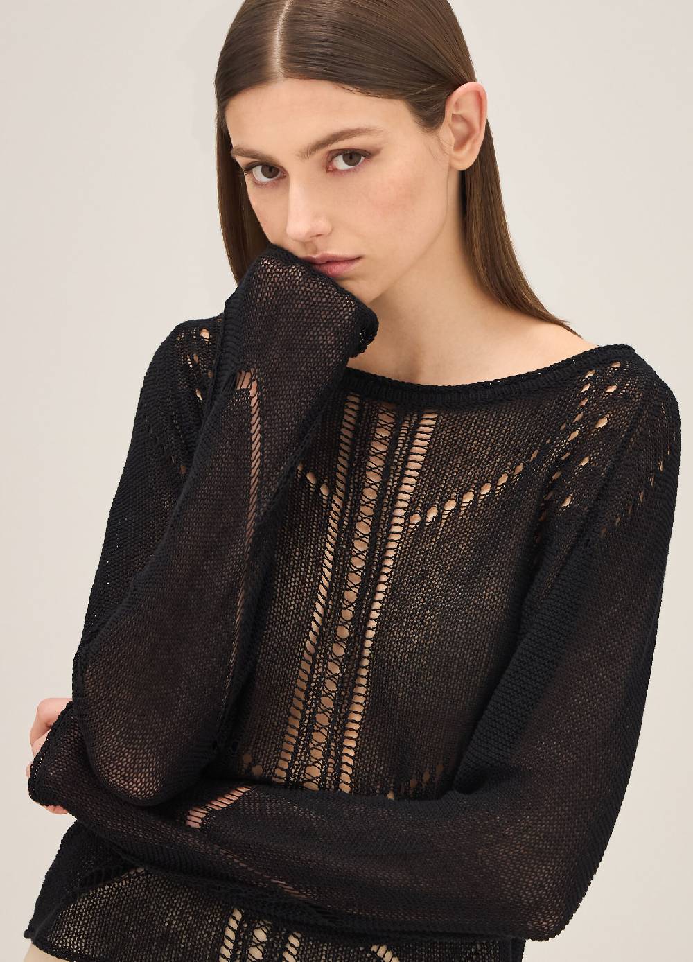 LES COPAINSMaglia tricot traforata Moda