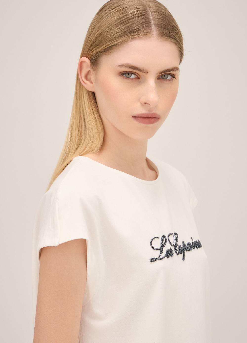 LES COPAINST-shirt con lettering ricamato Italy