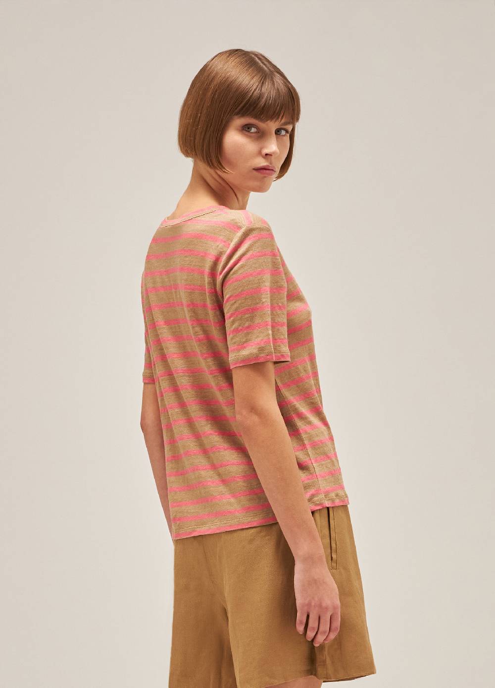 LES COPAINST-shirt a righe in lino Promozione