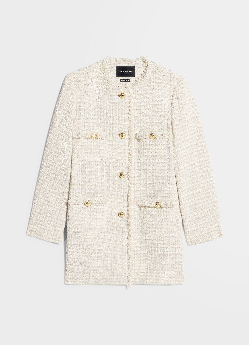 LES COPAINSBlazer lungo effetto tweed Spedizione Gratuita