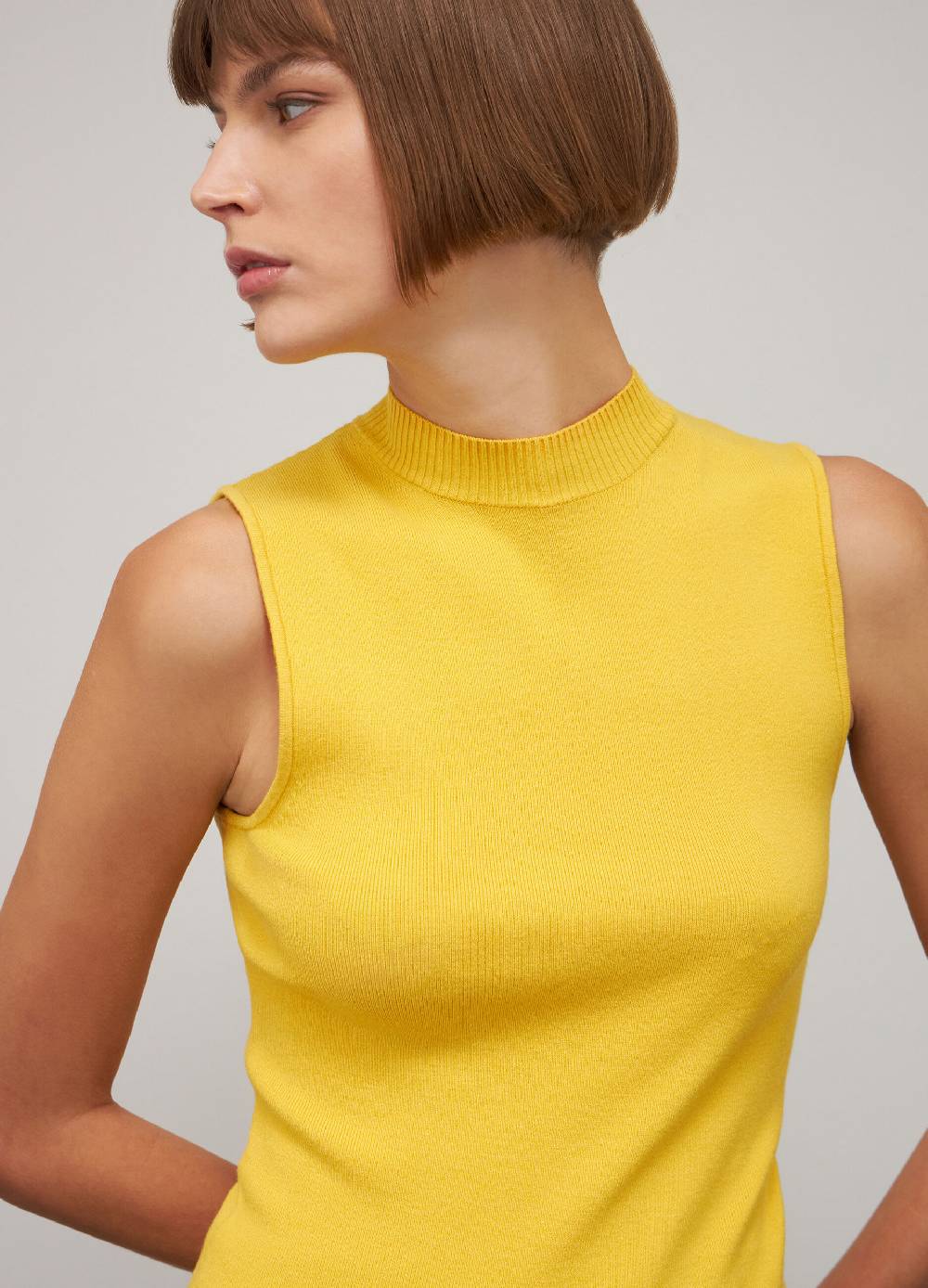 LES COPAINSTop tricot collo alto in misto viscosa Sconto