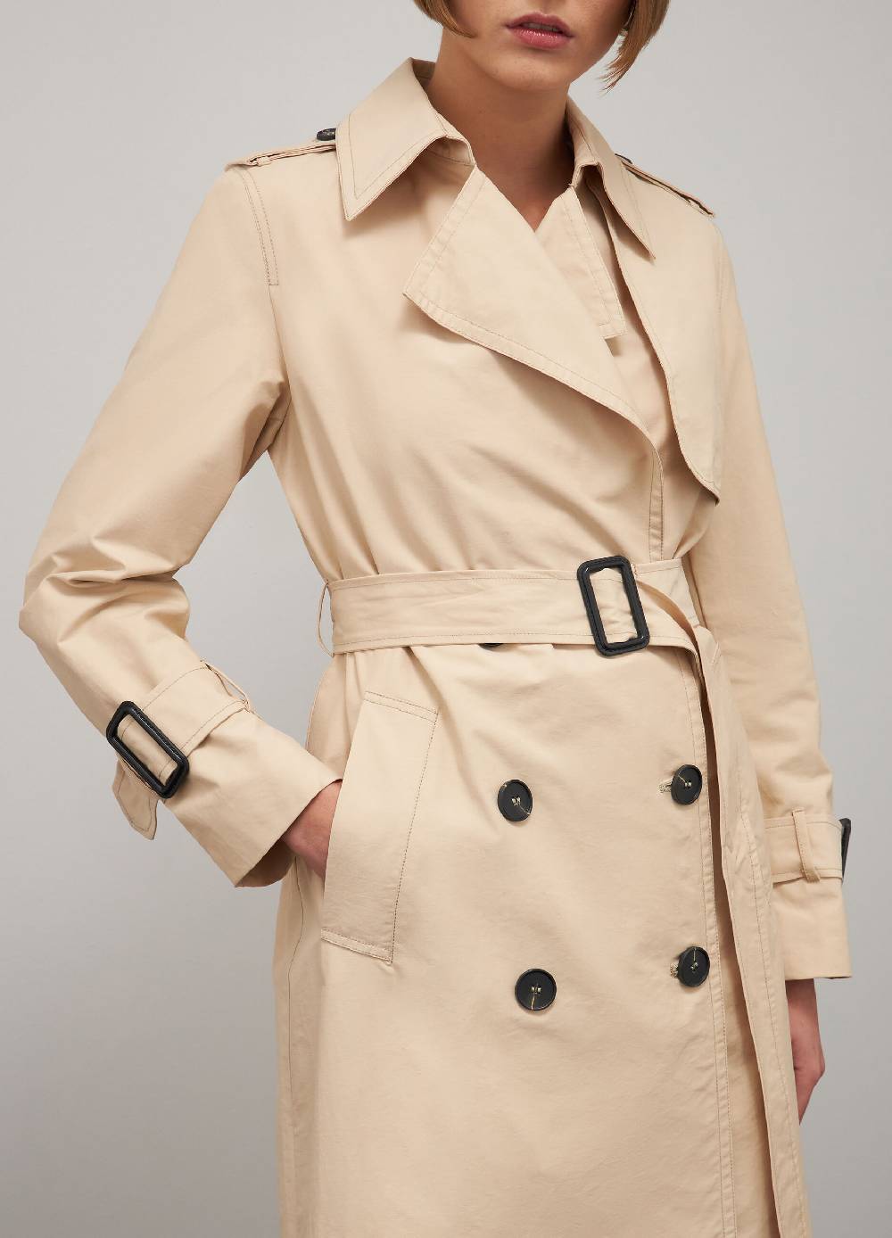 LES COPAINSTrench coat in misto cotone In Vendita