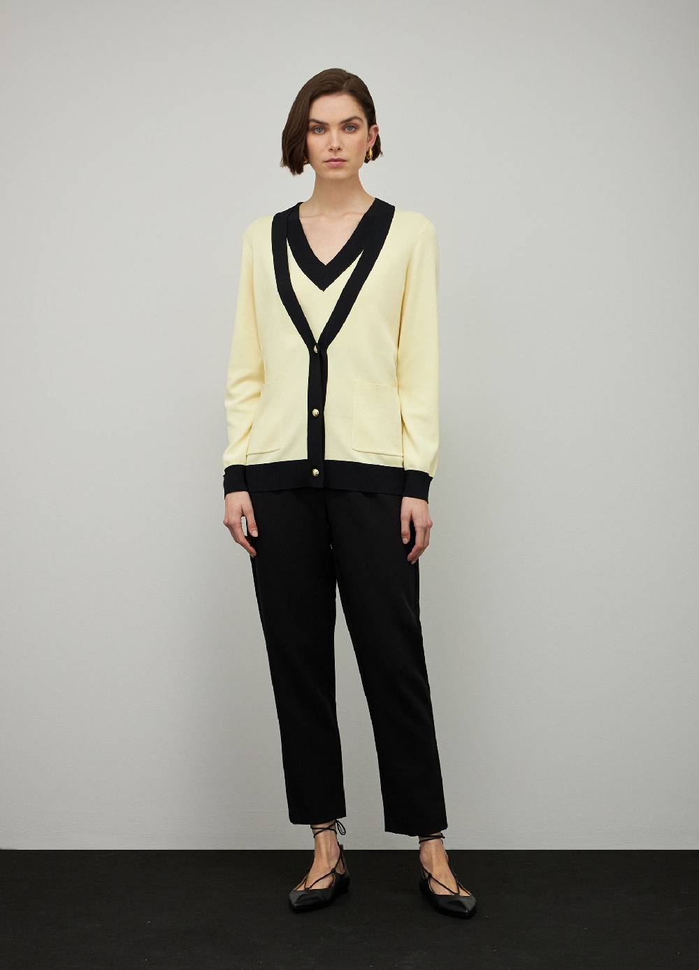 LES COPAINSCardigan tricot con scollo a V in misto viscosa Hotsell