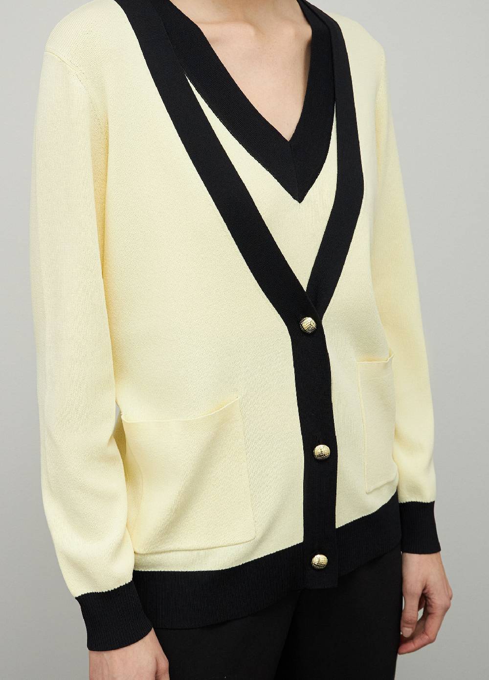LES COPAINSCardigan tricot con scollo a V in misto viscosa Hotsell