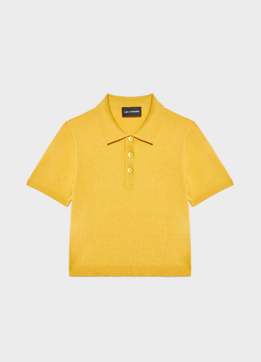 LES COPAINSPolo tricot a maniche corte in cotone e seta Vendite Flash