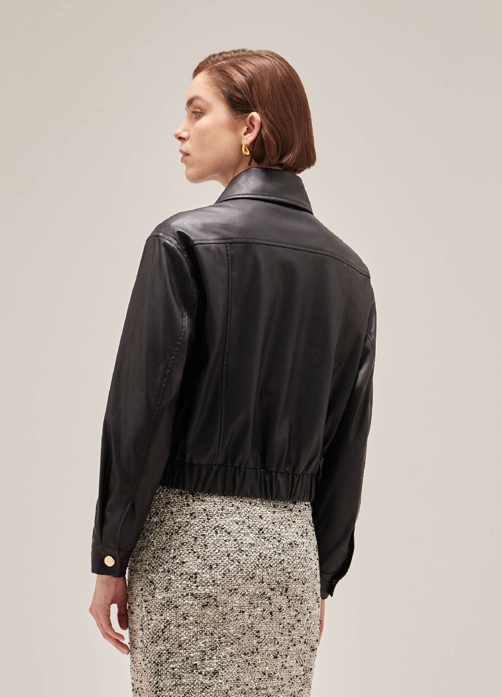 LES COPAINSBomber cropped in ECOpelle In Saldo