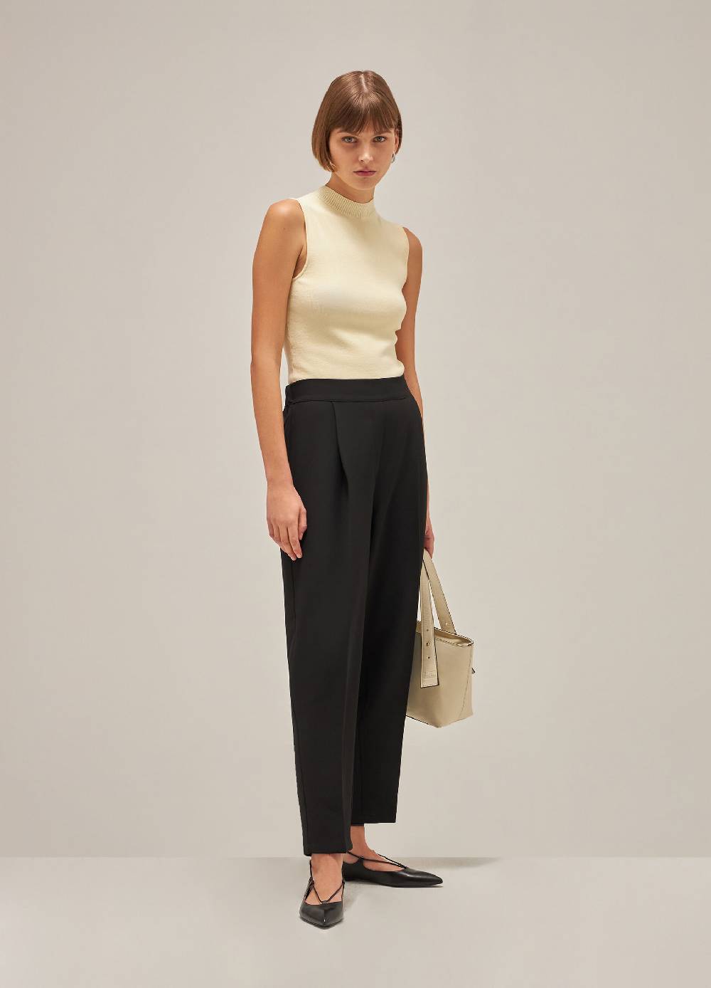 LES COPAINSPantaloni slouchy con elastico Nuova