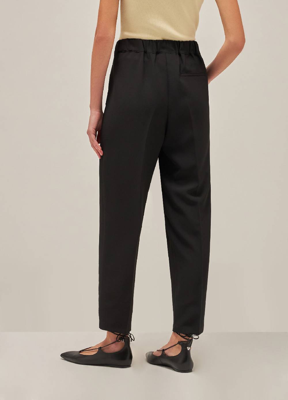 LES COPAINSPantaloni slouchy con elastico Nuova