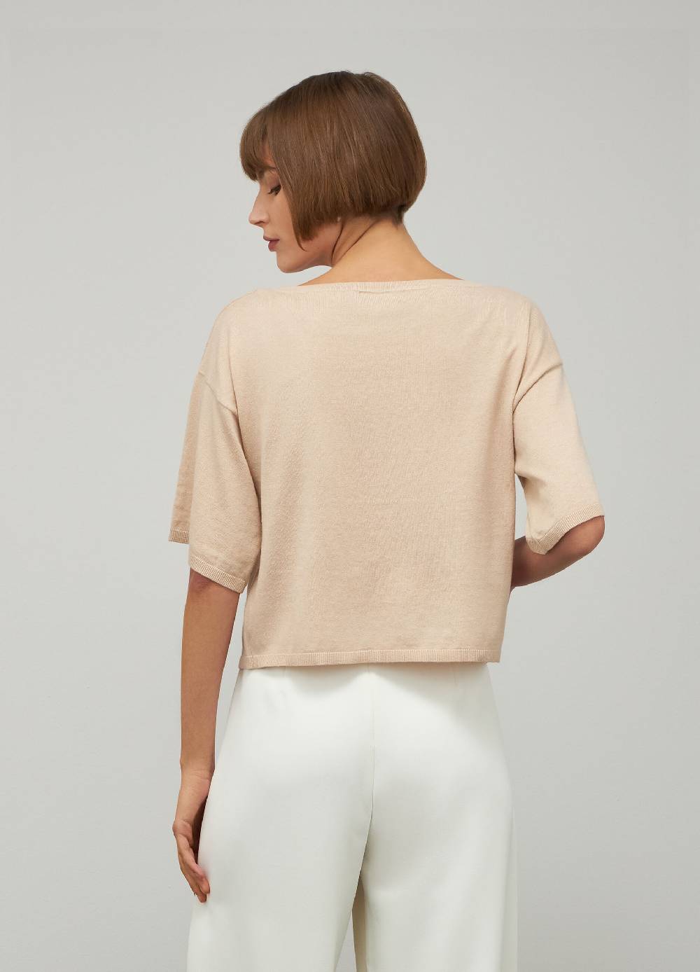 LES COPAINSMaglia tricot a maniche corte in seta e cotone Qualità