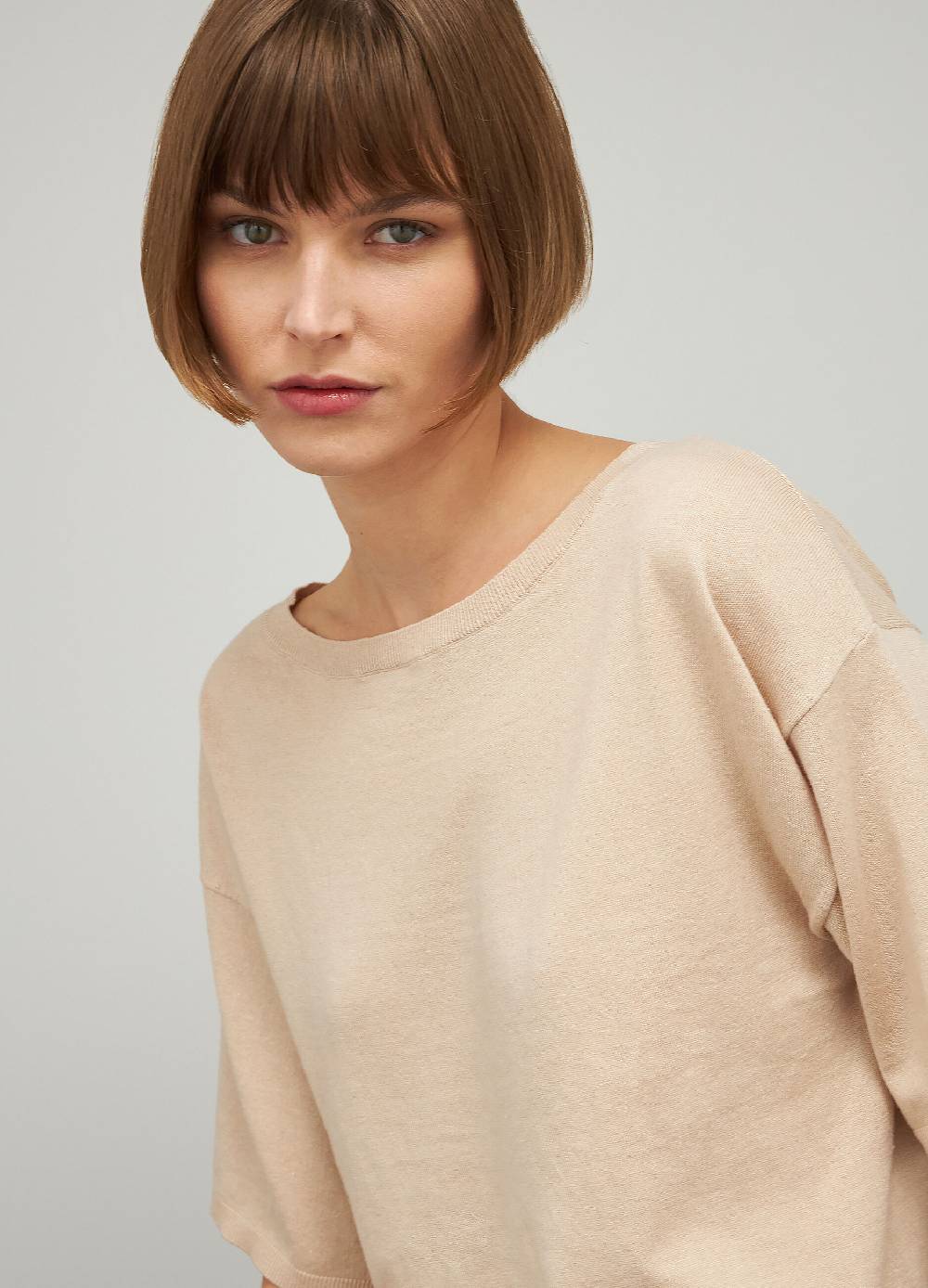 LES COPAINSMaglia tricot a maniche corte in seta e cotone Qualità