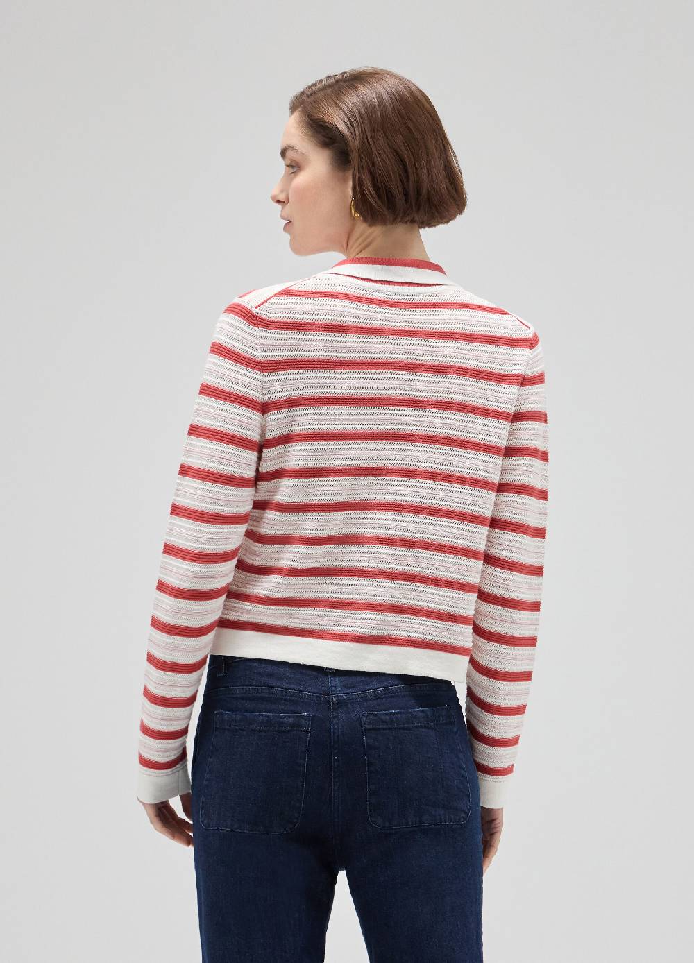 LES COPAINSCardigan tricot in cotone a righe Consegna Veloce