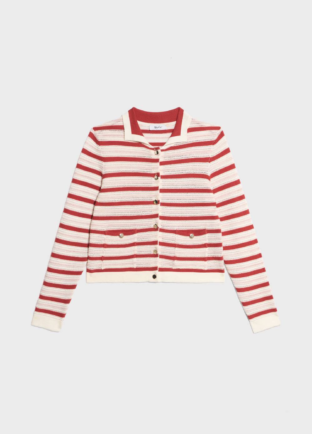 LES COPAINSCardigan tricot in cotone a righe Consegna Veloce