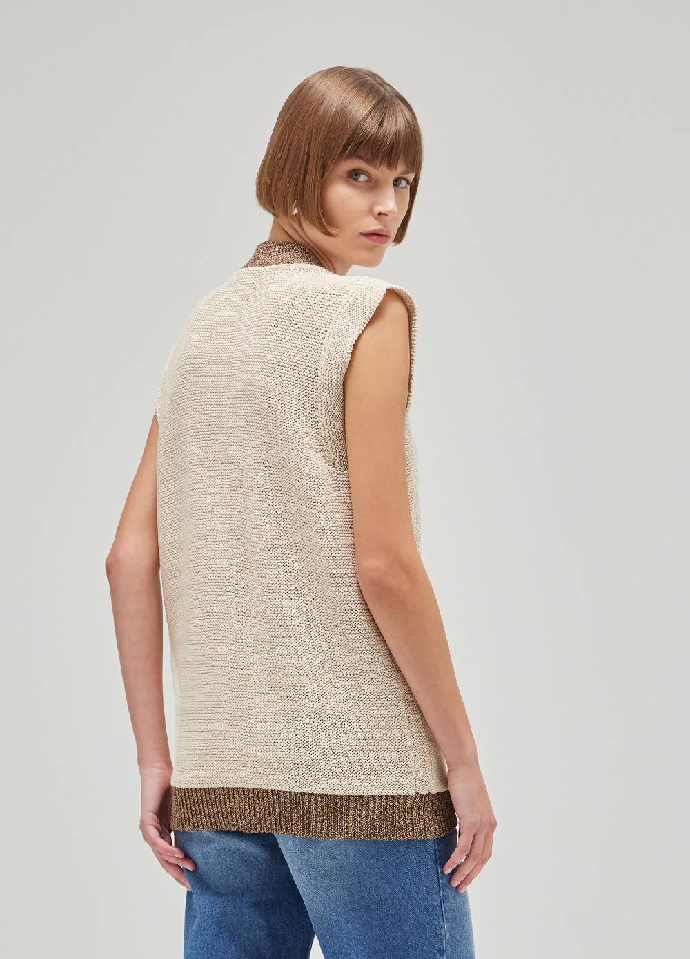 LES COPAINSGilet tricot in misto cotone Novità