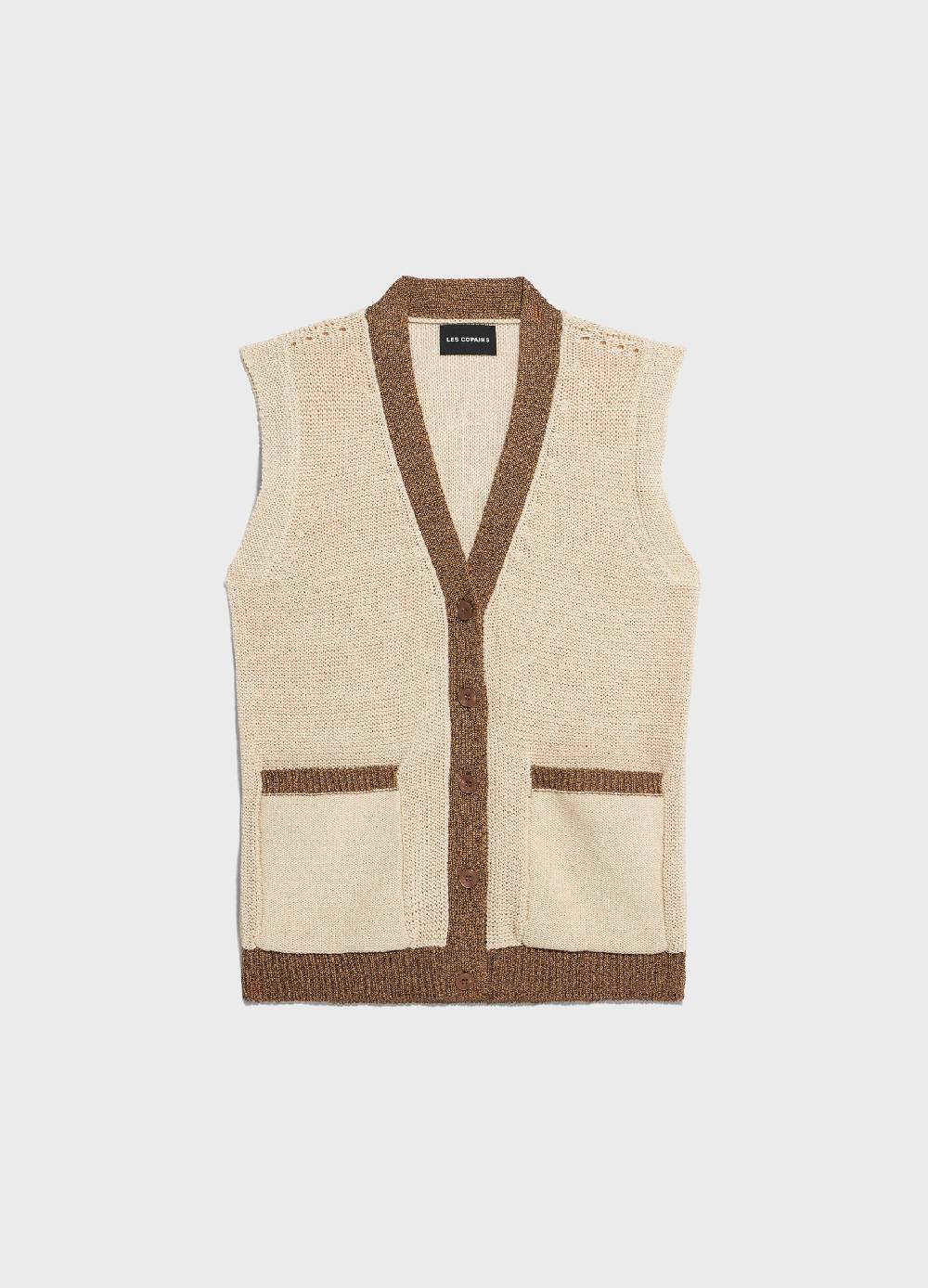 LES COPAINSGilet tricot in misto cotone Novità
