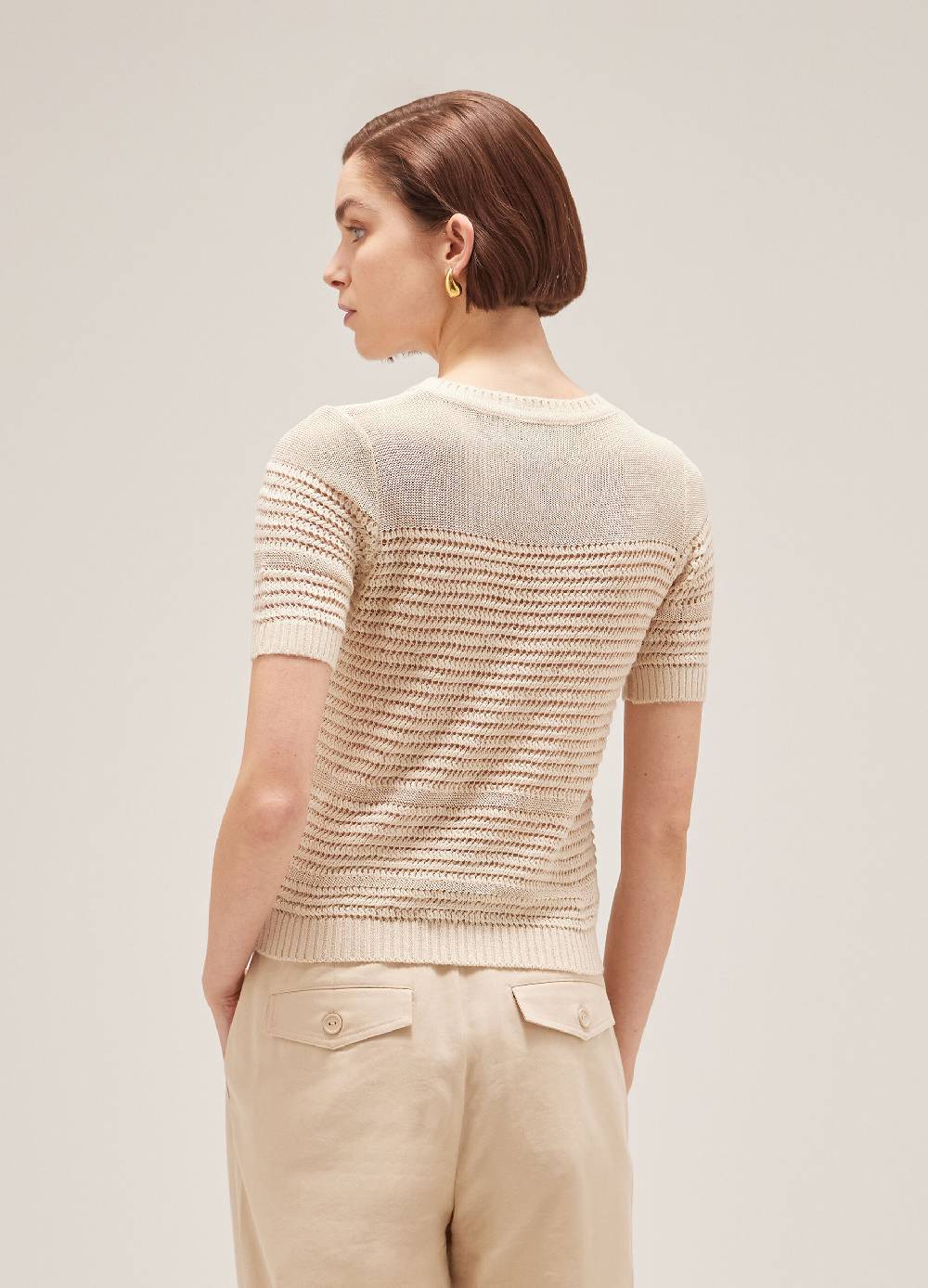 LES COPAINSMaglia tricot a maniche corte traforata Presa