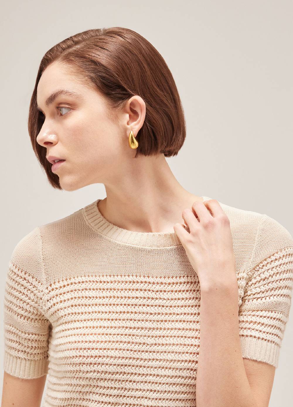 LES COPAINSMaglia tricot a maniche corte traforata Presa
