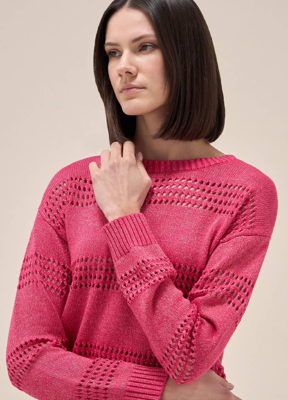 LES COPAINSMaglione tricot in seta e cotone Economico