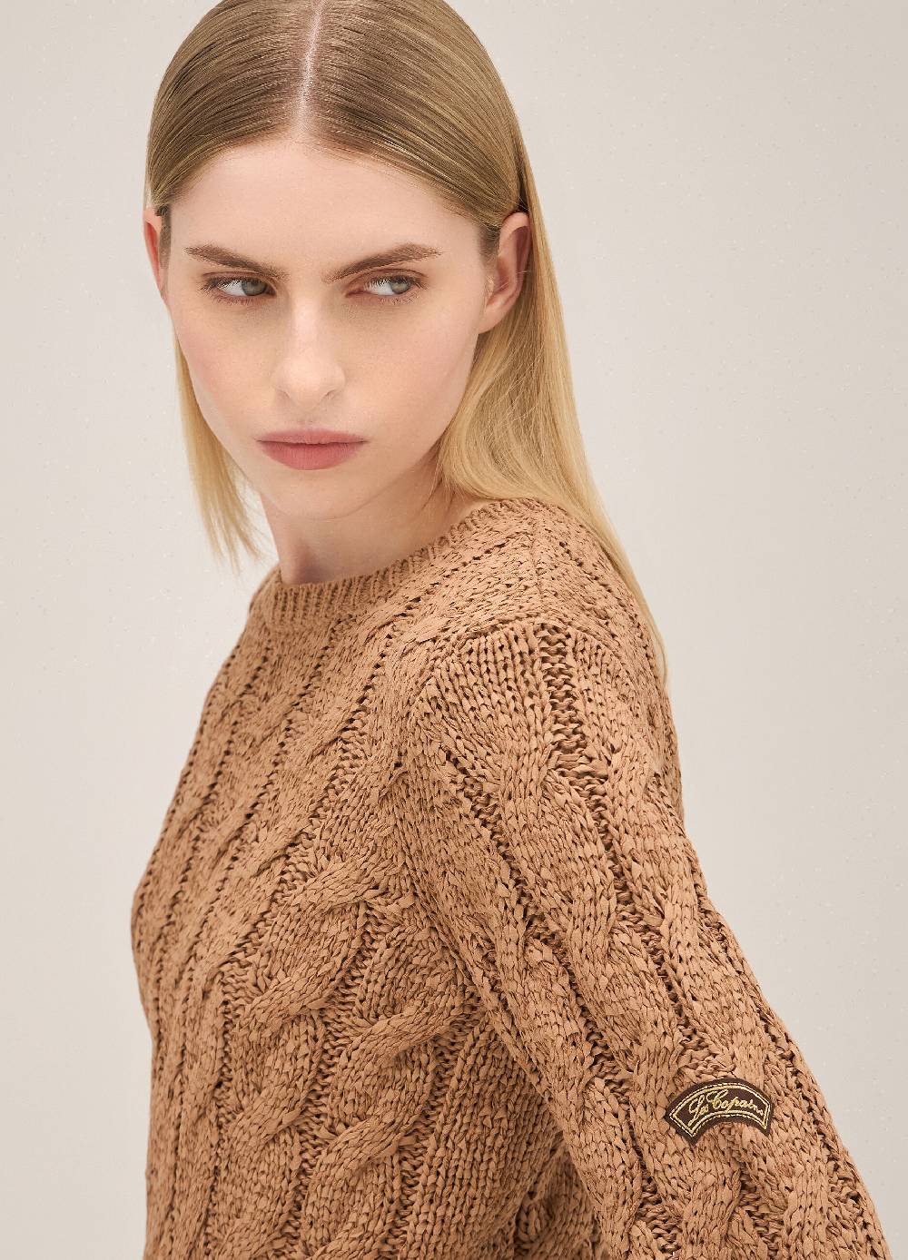 LES COPAINSMaglione tricot a trecce In Vendita
