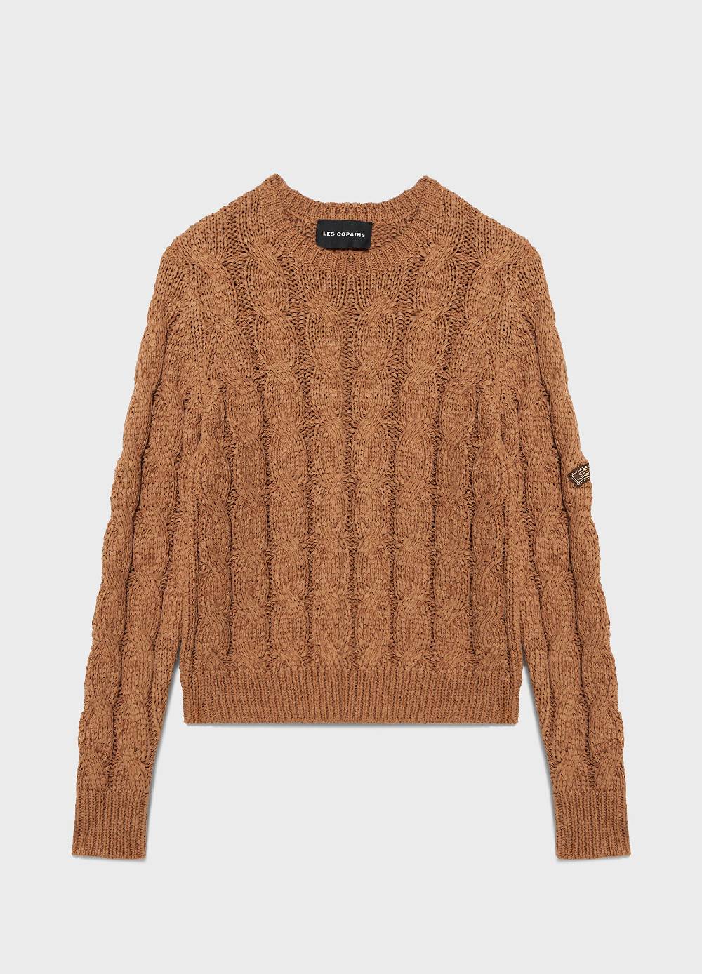 LES COPAINSMaglione tricot a trecce In Vendita