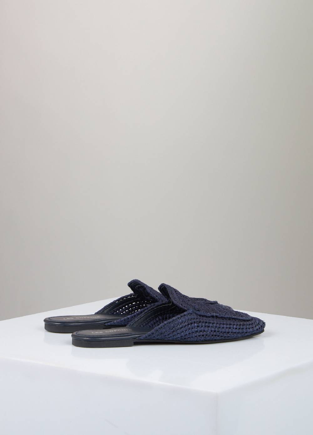 LES COPAINSMule mocassino in rafia intrecciata In Linea