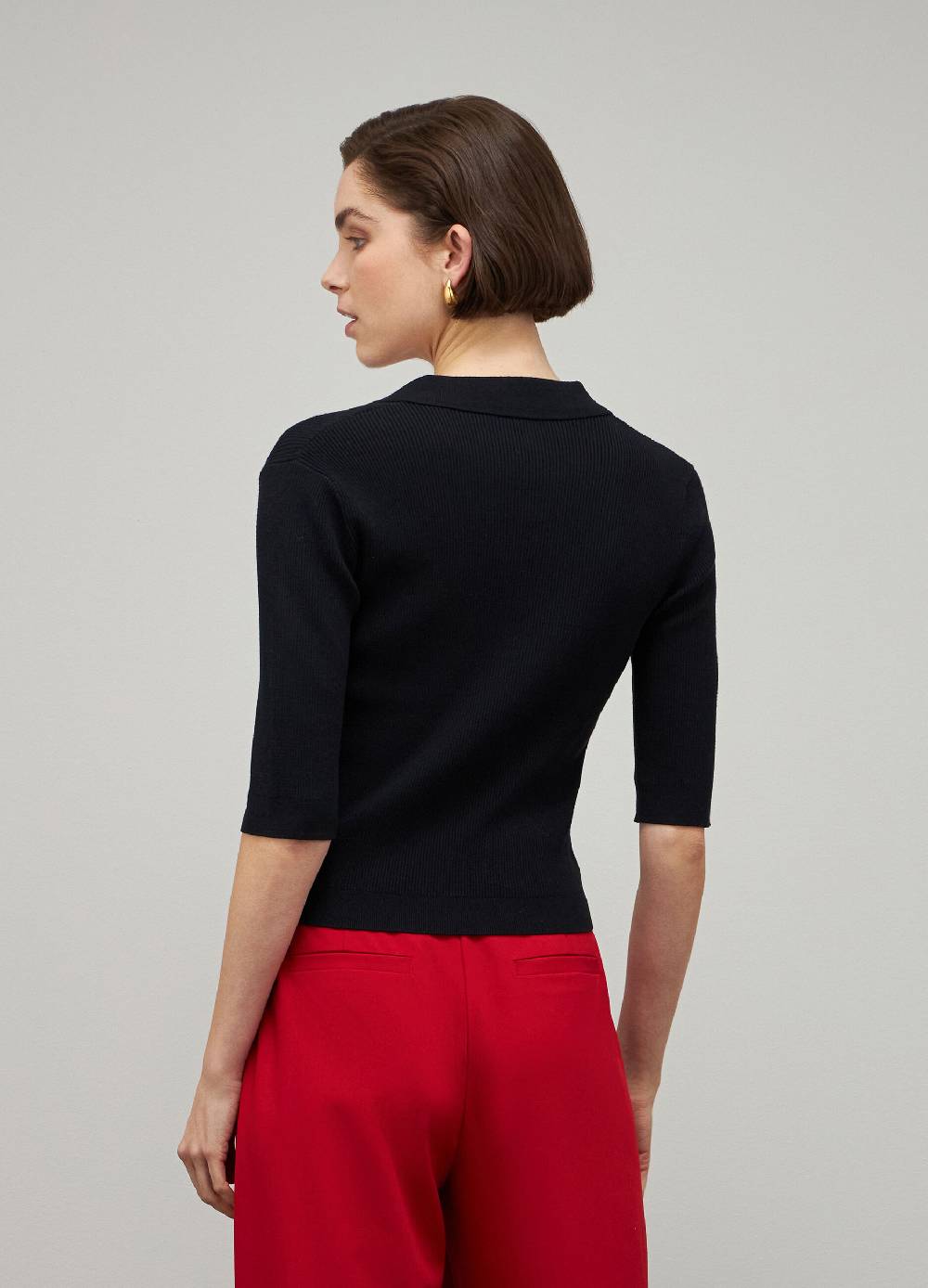 LES COPAINSPolo tricot a costine in misto viscosa Hotsell