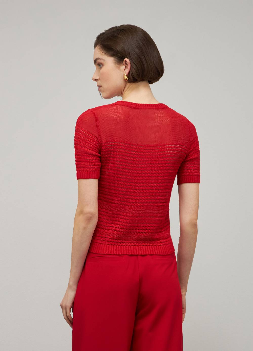 LES COPAINSTop tricot traforato maniche corte Vendita Economica