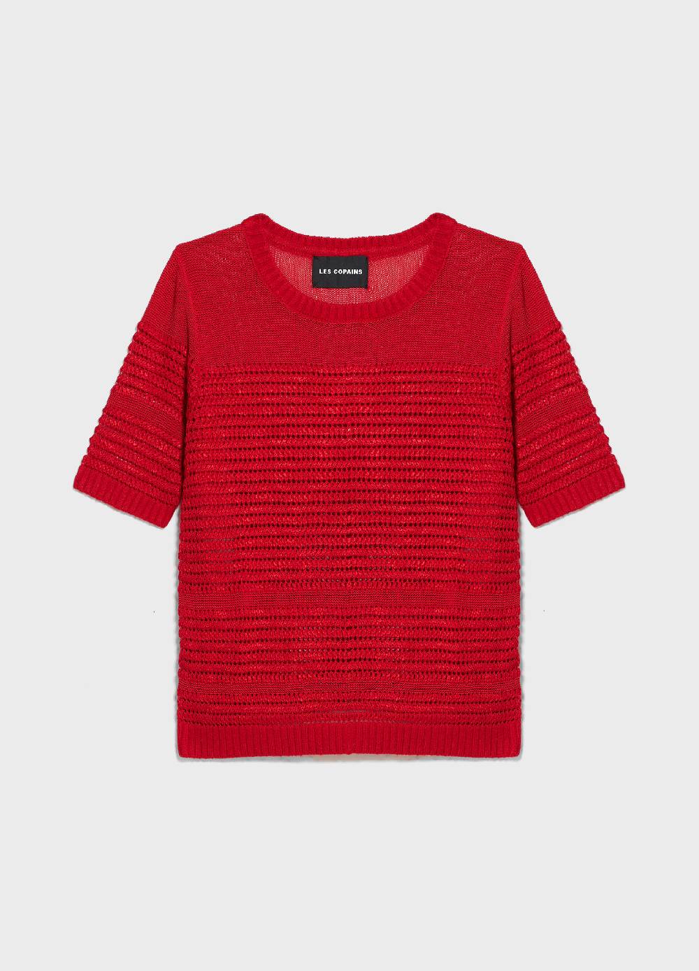 LES COPAINSTop tricot traforato maniche corte Vendita Economica