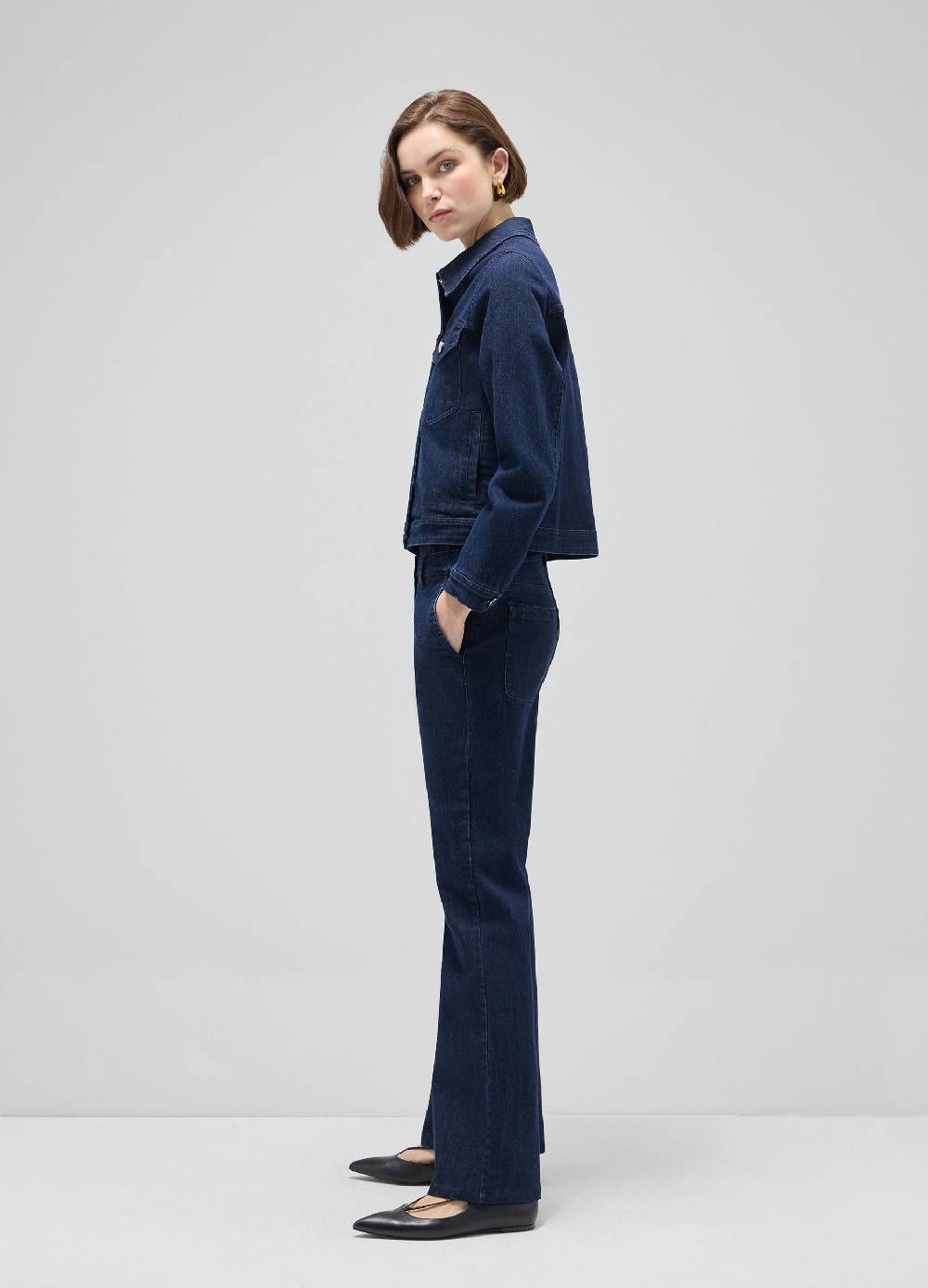 LES COPAINSDenim flare in cotone stretch