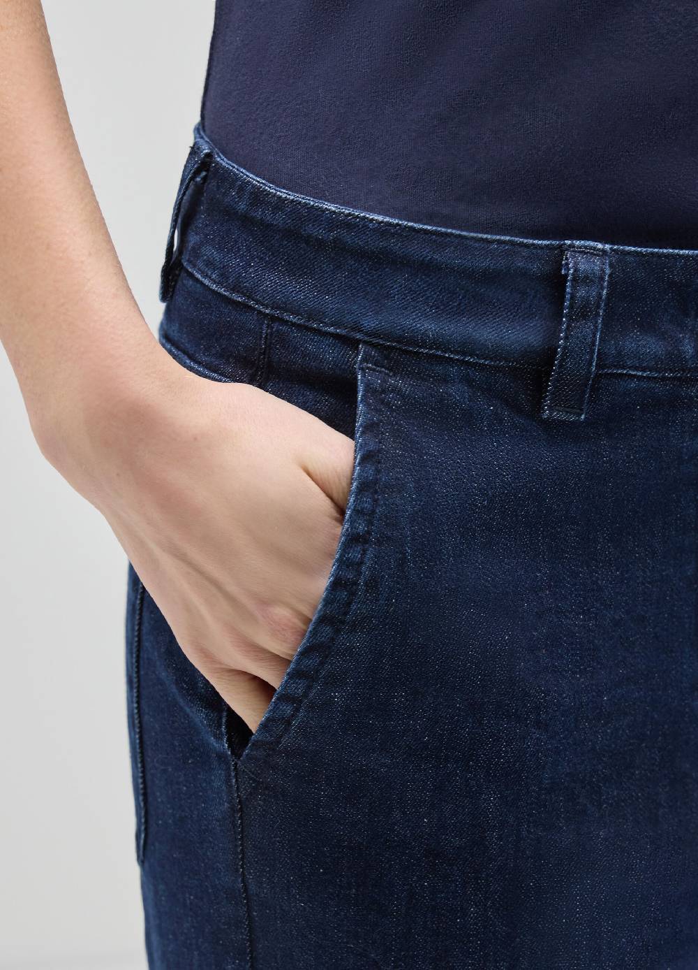 LES COPAINSDenim flare in cotone stretch Saldi Di Fabbrica