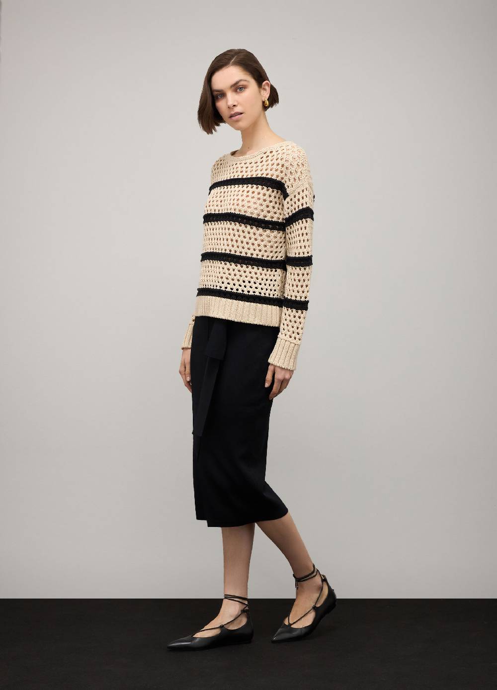 LES COPAINSMaglione tricot misto cotone a righe Negozio