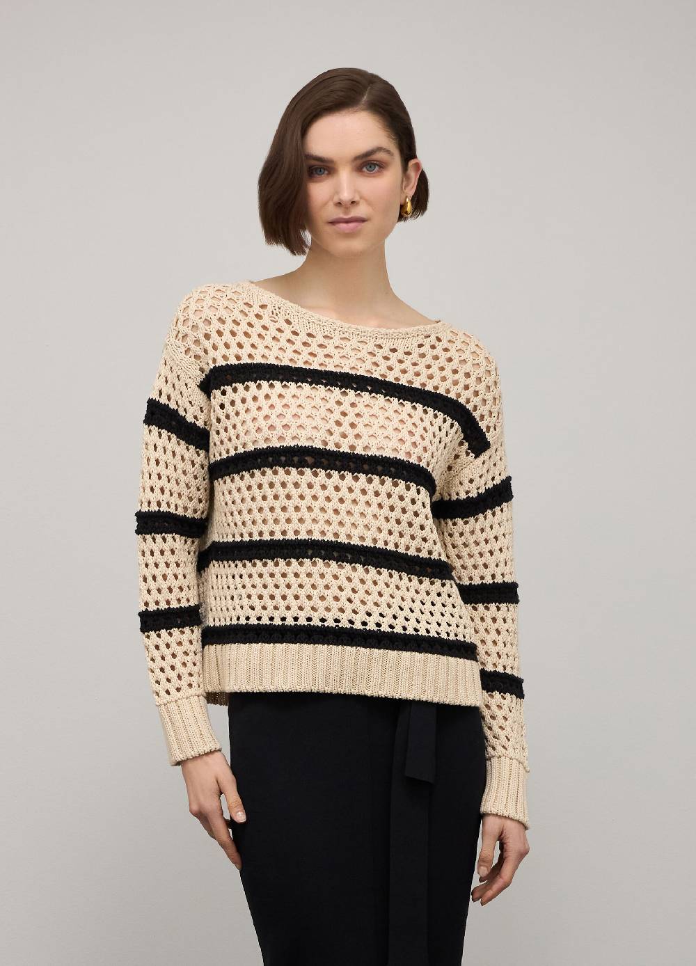 LES COPAINSMaglione tricot misto cotone a righe Negozio