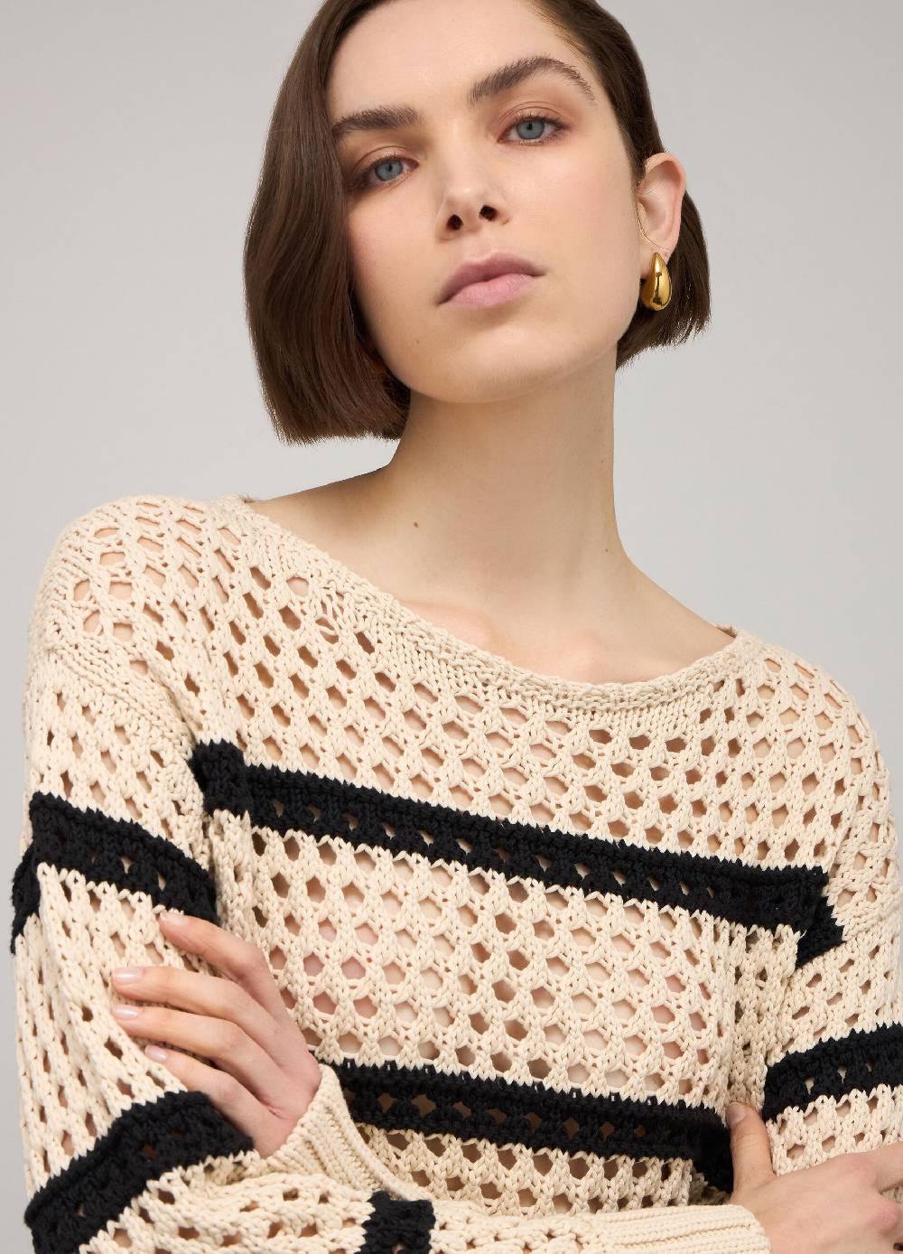 LES COPAINSMaglione tricot misto cotone a righe Negozio
