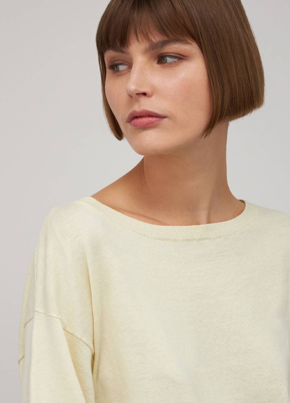 LES COPAINSMaglia tricot a maniche corte in seta e cotone In Linea
