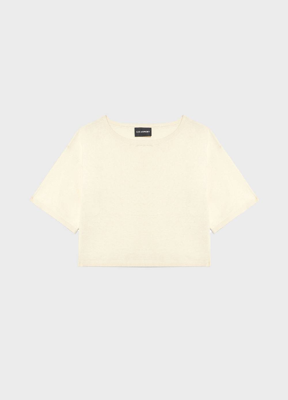 LES COPAINSMaglia tricot a maniche corte in seta e cotone In Linea