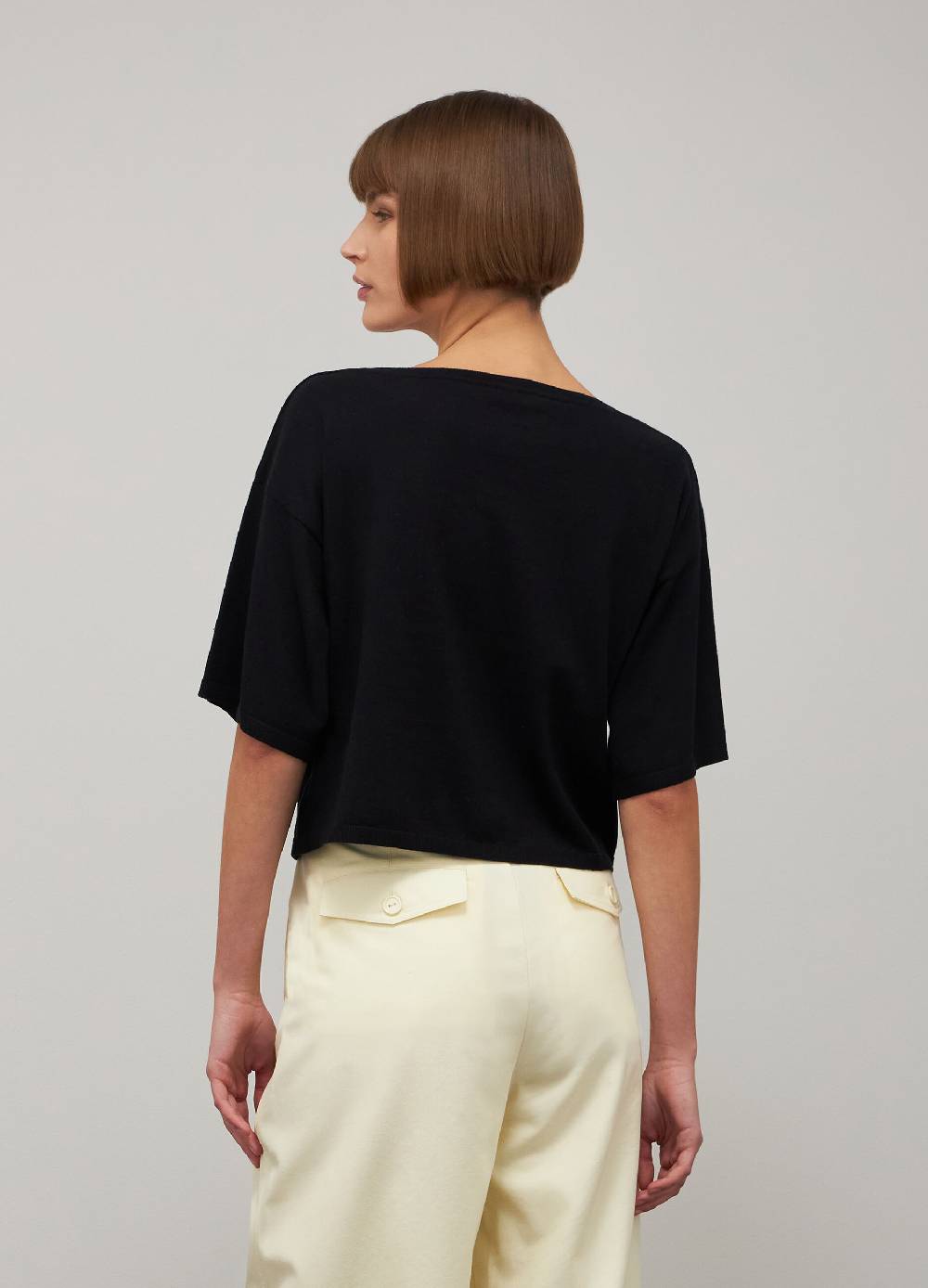 LES COPAINSMaglia tricot a maniche corte in seta e cotone Nuovo