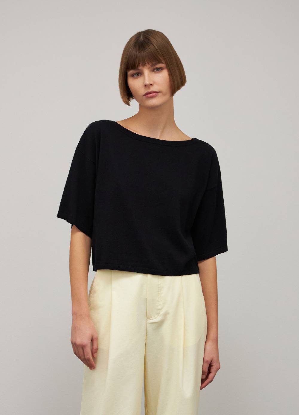 LES COPAINSMaglia tricot a maniche corte in seta e cotone Nuovo