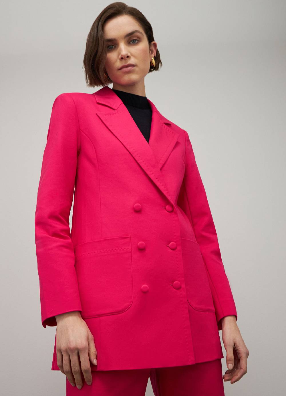 LES COPAINSBlazer doppiopetto in cotone stretch Vendita