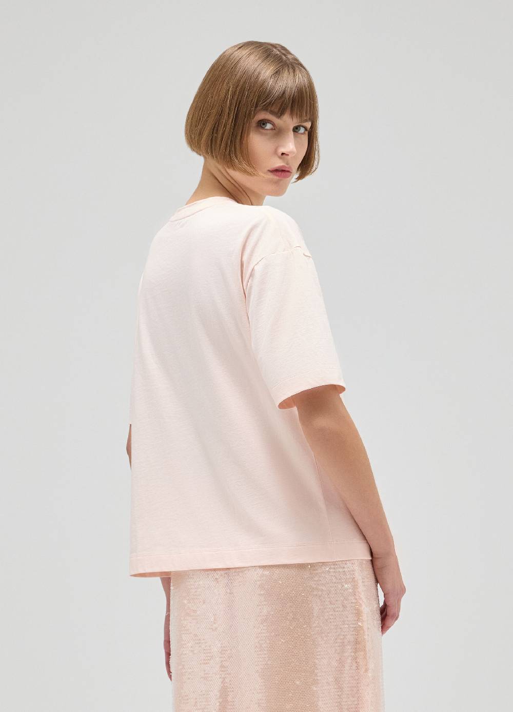 LES COPAINST-shirt boxy in cotone Consegna Veloce