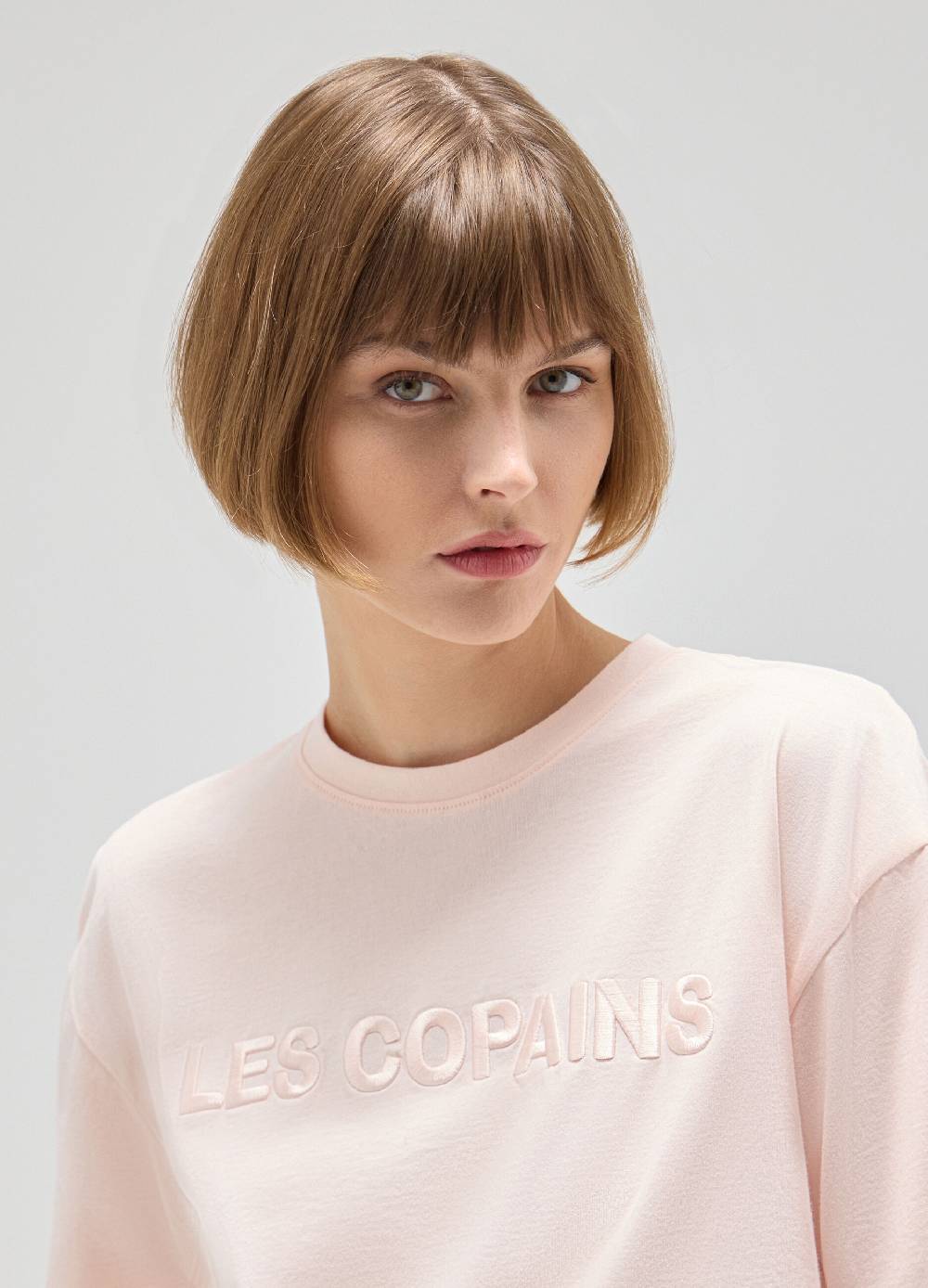 LES COPAINST-shirt boxy in cotone Consegna Veloce