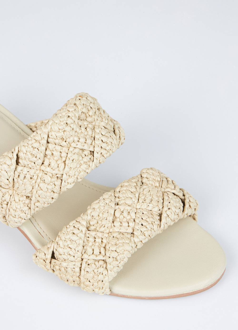 LES COPAINSSandali a fascia in pelle e rafia Shopping Online