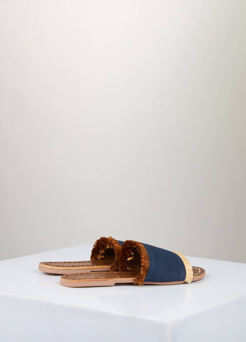LES COPAINSSandali bassi in denim Saldi Di Fabbrica