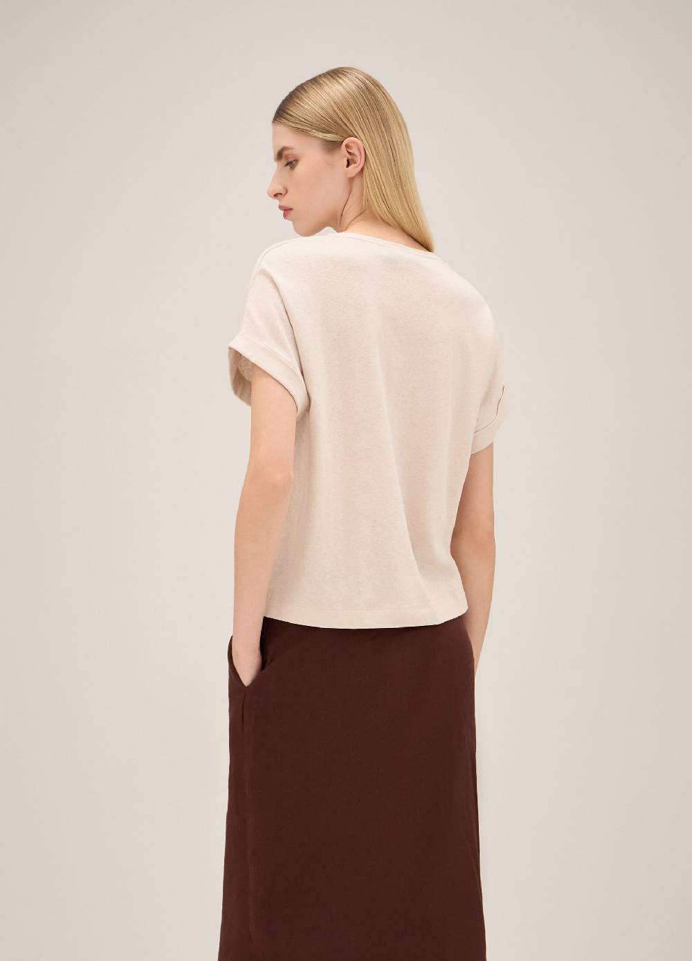 LES COPAINST-shirt in lino e cotone Spedizione gratuita